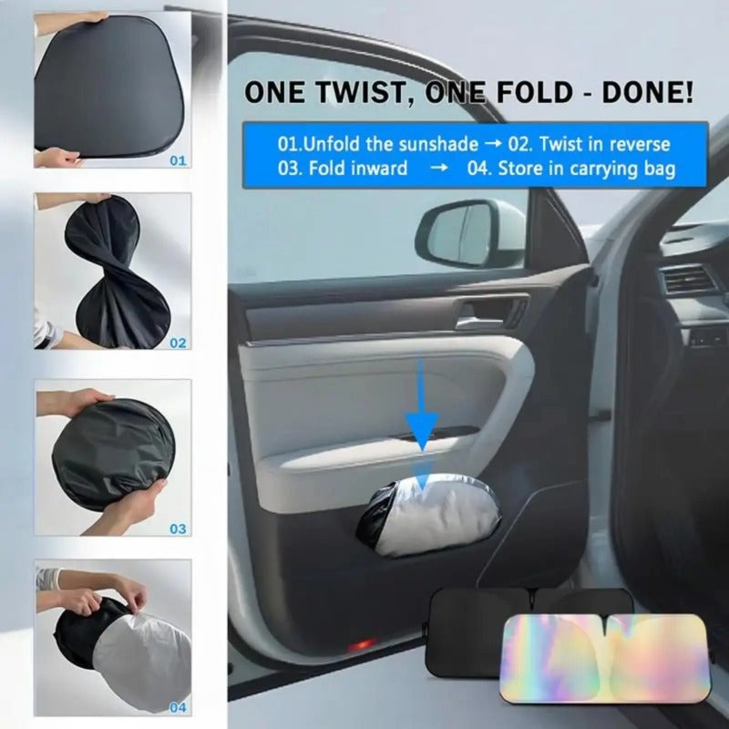 Foldable Car Windshield Sunshade | 99% UV Block | Universal Fit for Cars, SUVs & Trucks